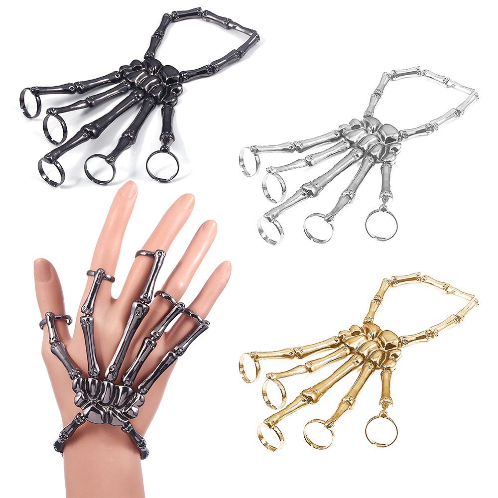 Gothic Skull Ring - المعادن معصمه حزب الشرير القوطية قابل