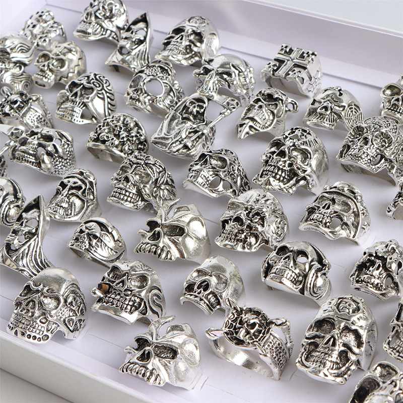 Gothic Skull Ring - الجملة السائبة 20 قطعة/الوحدة رجل القوطية