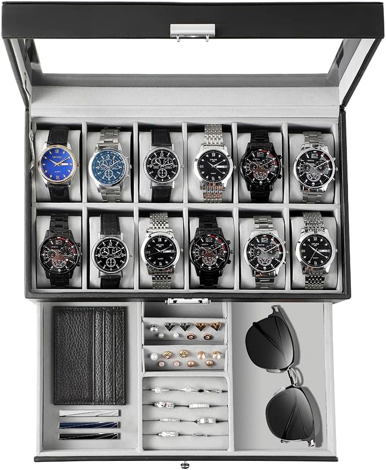 Jewelry Watch - منظم صندوق ساعات للرجال، هدية مميزة،