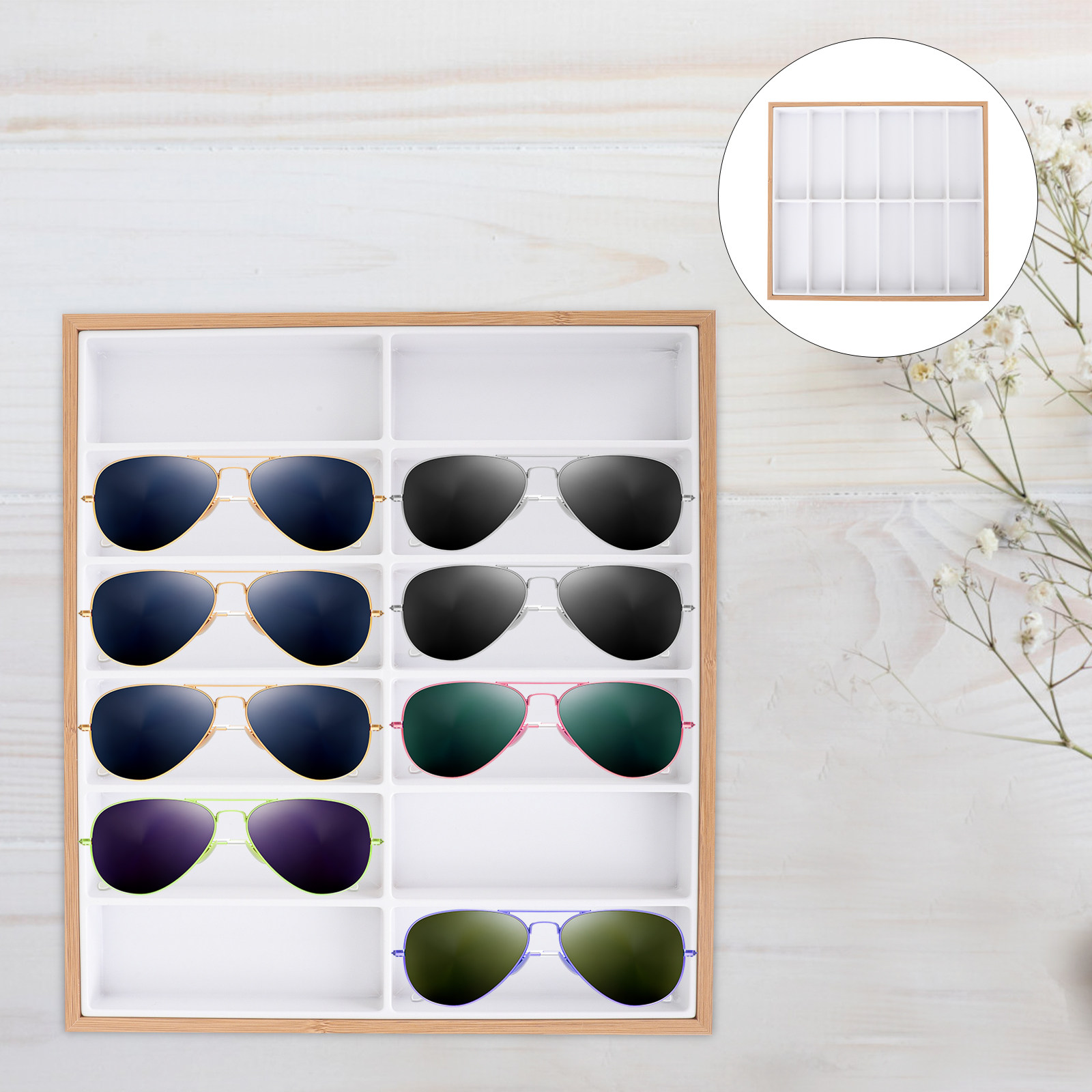 Watches Jewelry Holder - صينية عرض النظارات بـ 12 خانة،