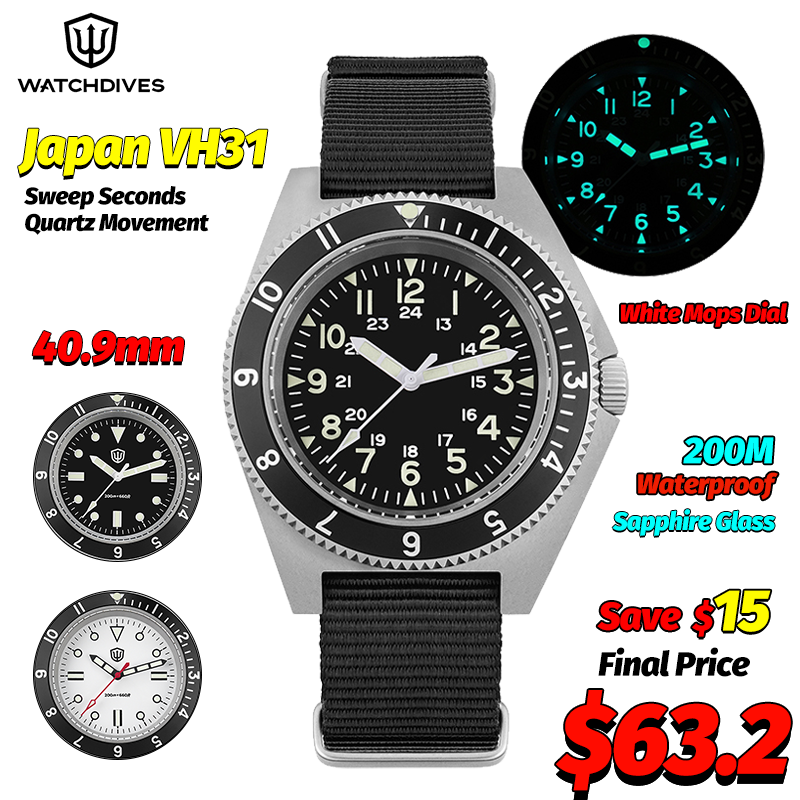 Jewelry And Watches - Watchdives WD1972 ساعة كوارتز الياقوت مضيئة