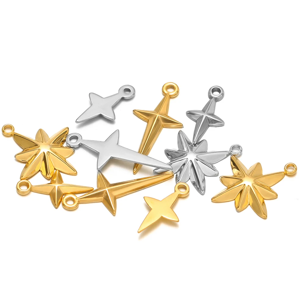 Moon Star Earrings - 5 قطع عالية الجودة الفولاذ المقاوم