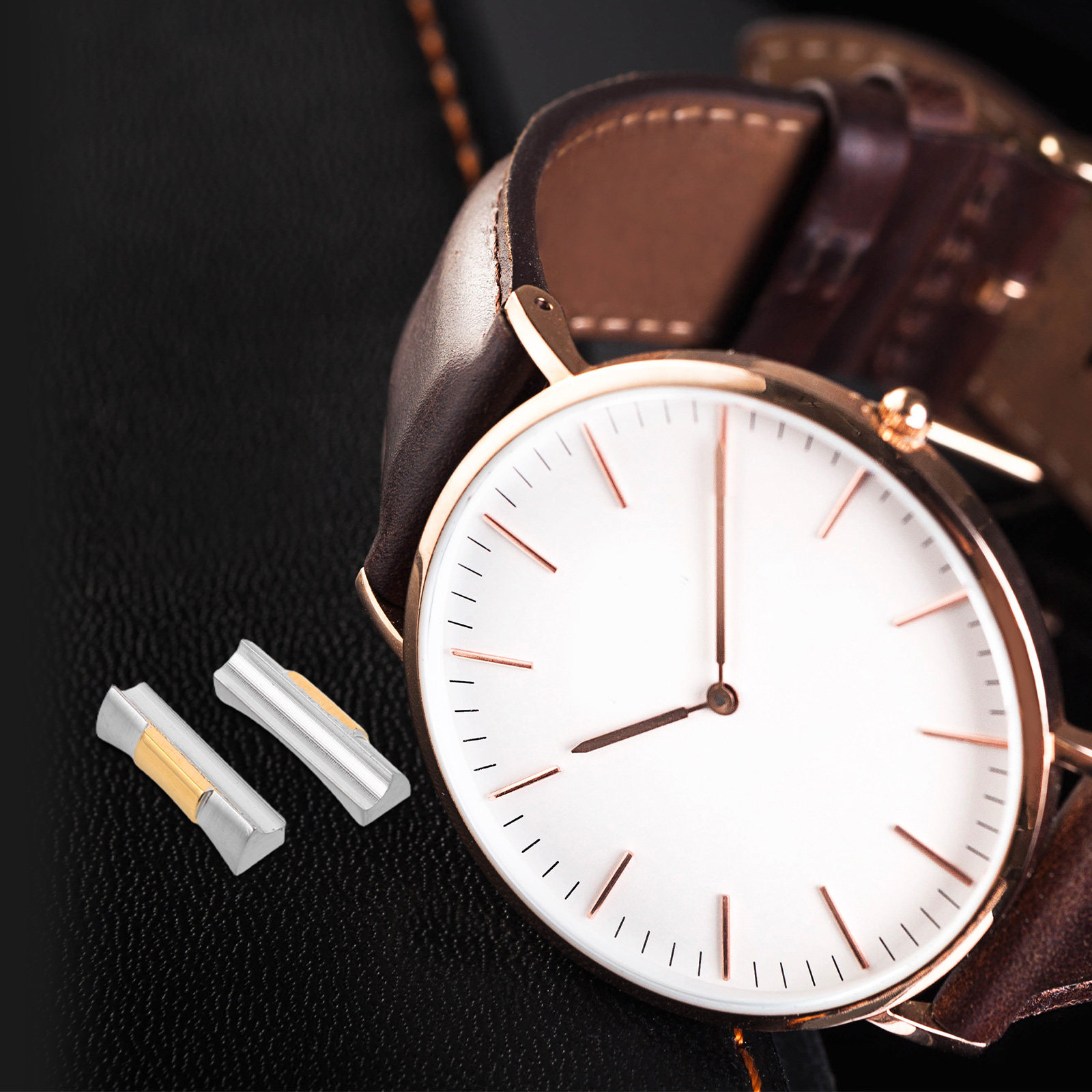 قطعتان من محولات طرفية معدنية  - مراجعة Watch Strap Replacement وسعره