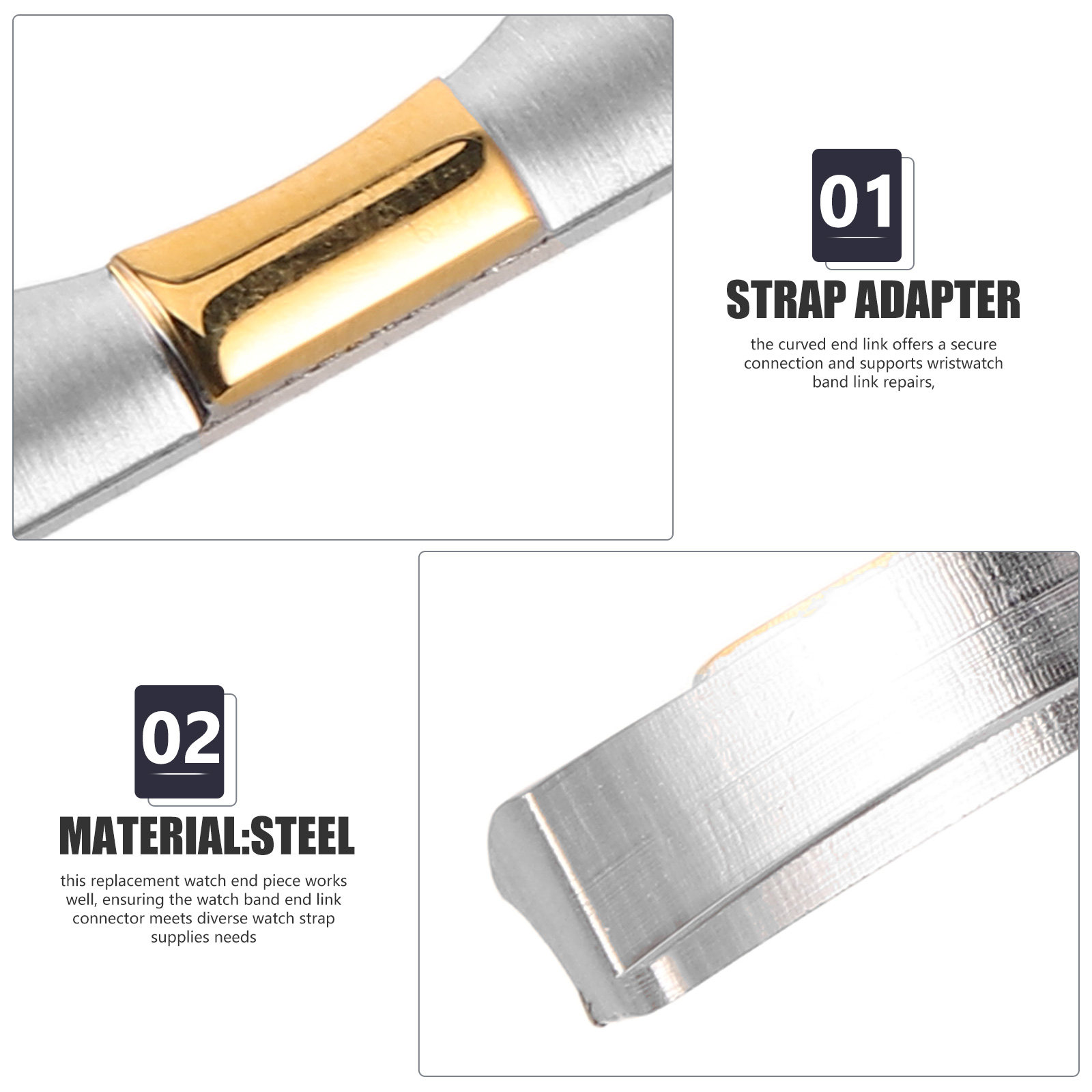 قطعتان من محولات طرفية معدنية  - مراجعة Watch Strap Replacement وسعره