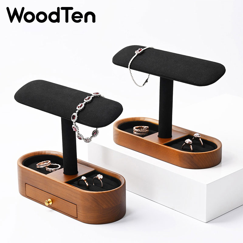 حامل عرض ساعات خشبي مع درج، من - مراجعة Watches Jewelry Holder وسعره