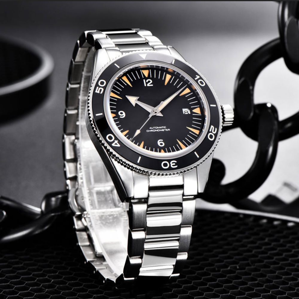 شعار مخصص NH35 ساعة يد تعمل با - مراجعة Mens Mechanical Watch وسعره