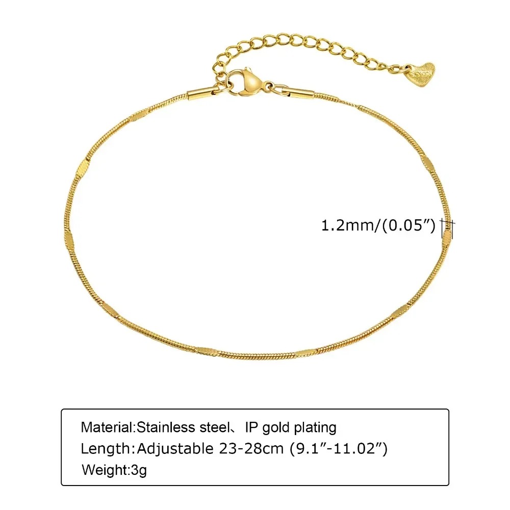 سلسلة كاحل بتصميم ثعبان مسطح م - مراجعة Jc Jewelry & Watches Reviews وسعره