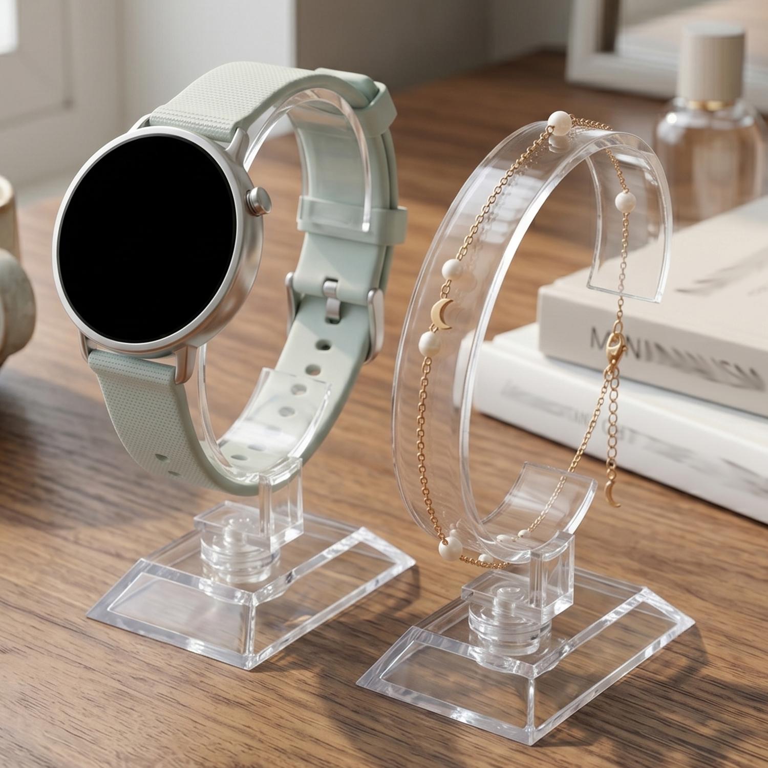 حامل عرض ساعات شفاف على شكل حر - مراجعة Watches Jewelry Holder وسعره
