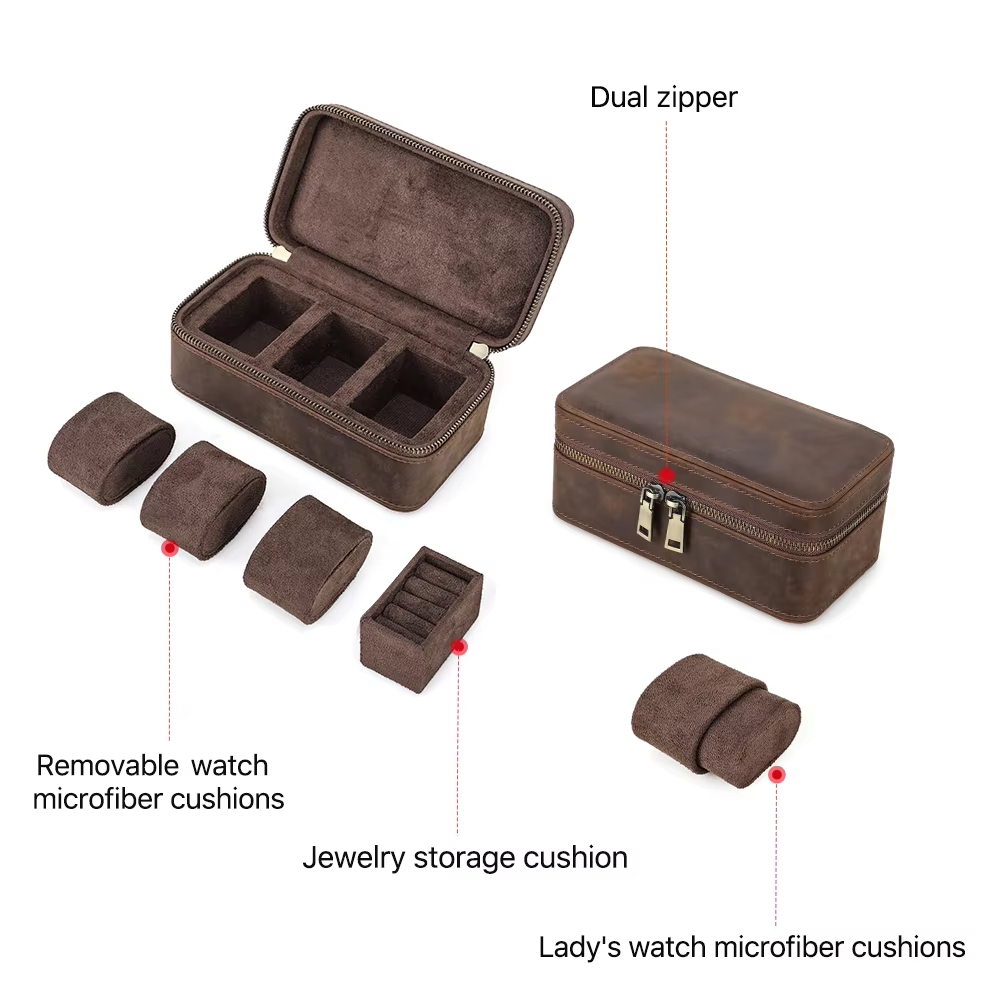 صندوق منظم ساعات جلدي فاخر بـ  - مراجعة Vintage Jewelry Watches Women وسعره