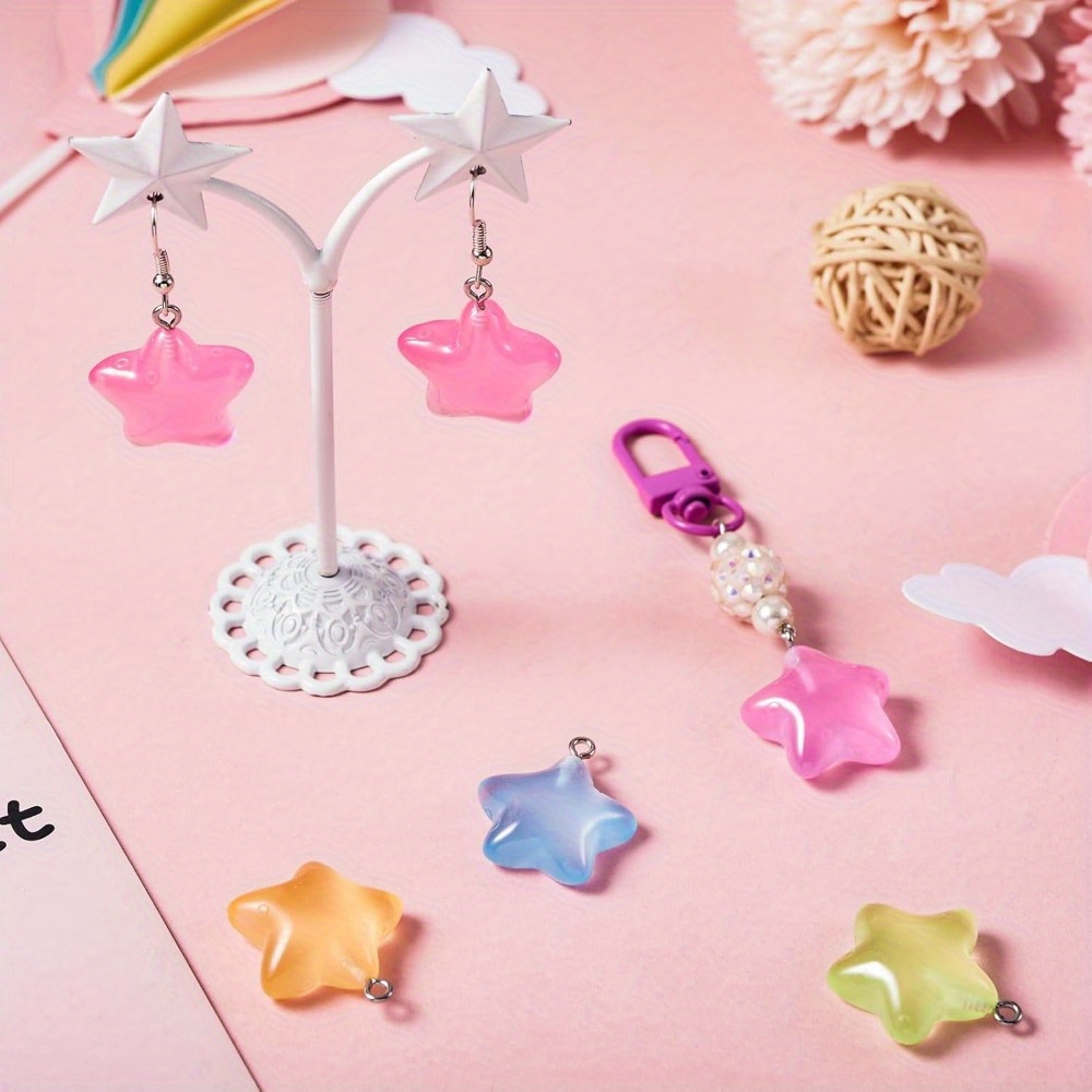 6/24/40 قطعة مختلط اللون مضيئة - مراجعة Moon Star Earrings وسعره