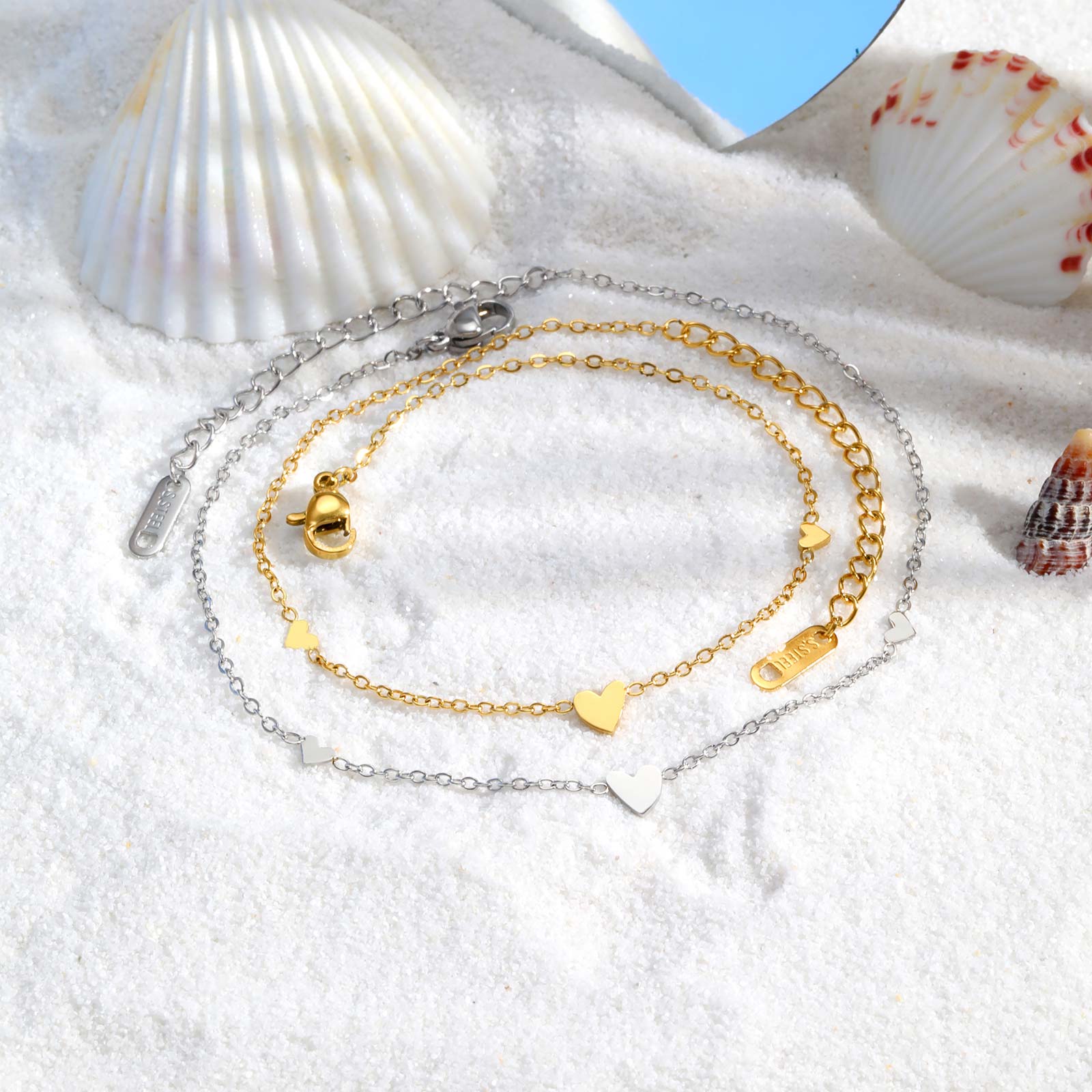 خلخال على شكل قلب من الفولاذ ا - مراجعة Jc Jewelry & Watches Reviews وسعره