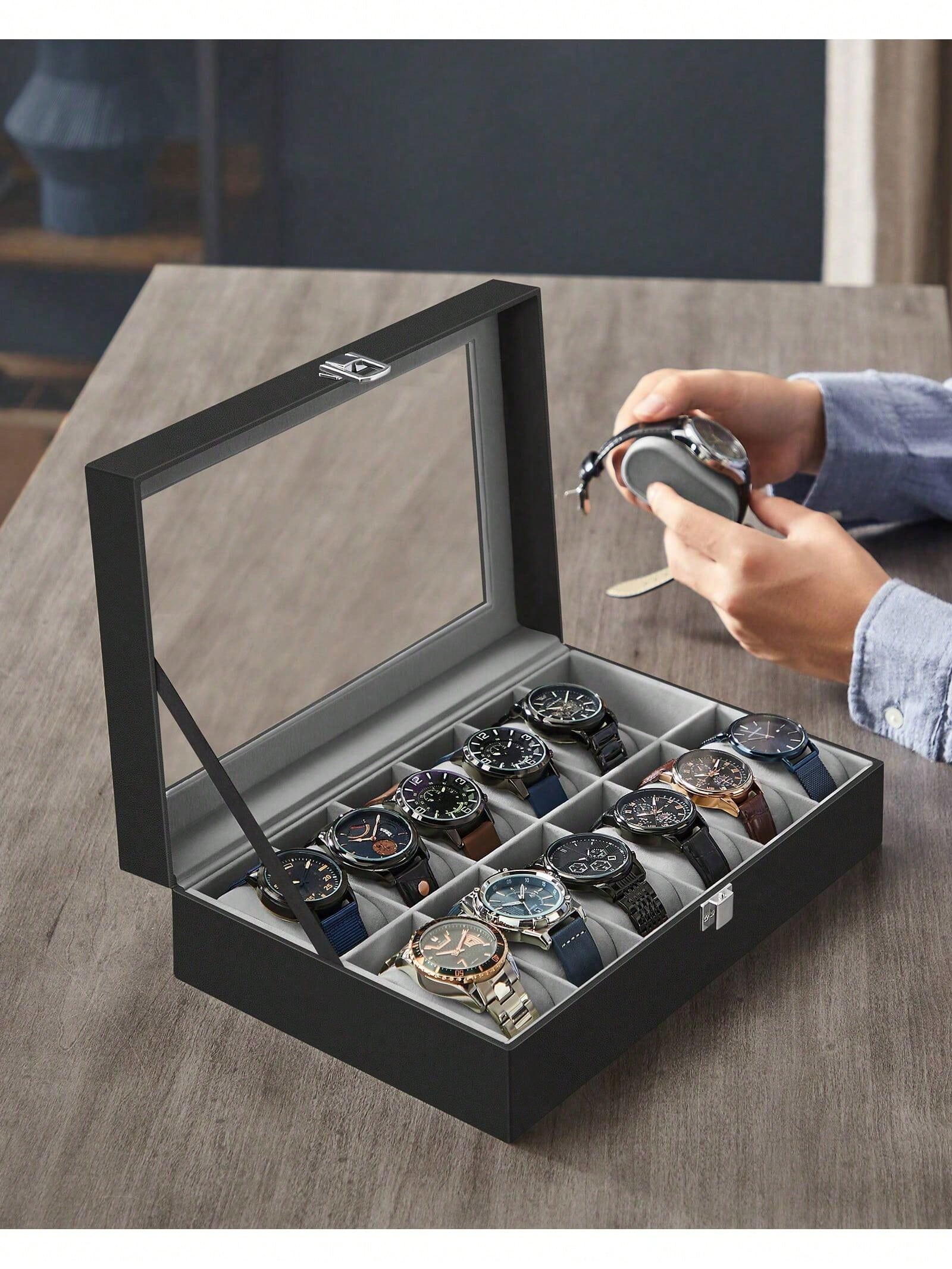 صندوق ساعات بـ 12 فتحة قابل لل - مراجعة Jewelry And Watches وسعره
