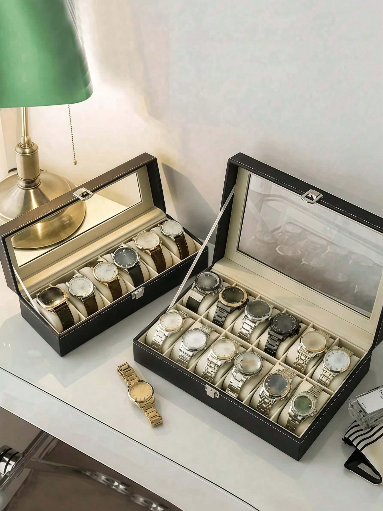 صندوق ساعات جلدي مع قفل، علبة  - مراجعة Jewelry Watch وسعره