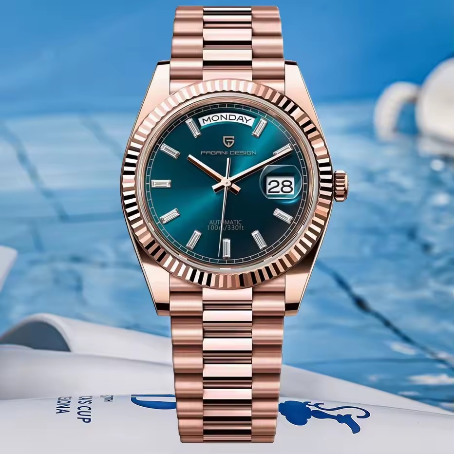 PAGANI تصميم جديد لون الذهب ال - مراجعة Rolex Watch Datejust وسعره