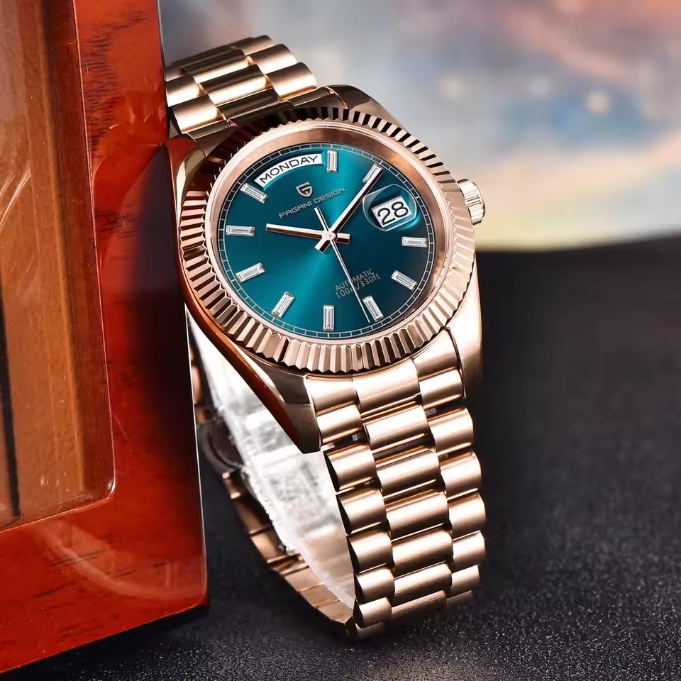 PAGANI تصميم جديد لون الذهب ال - مراجعة Rolex Watch Datejust وسعره