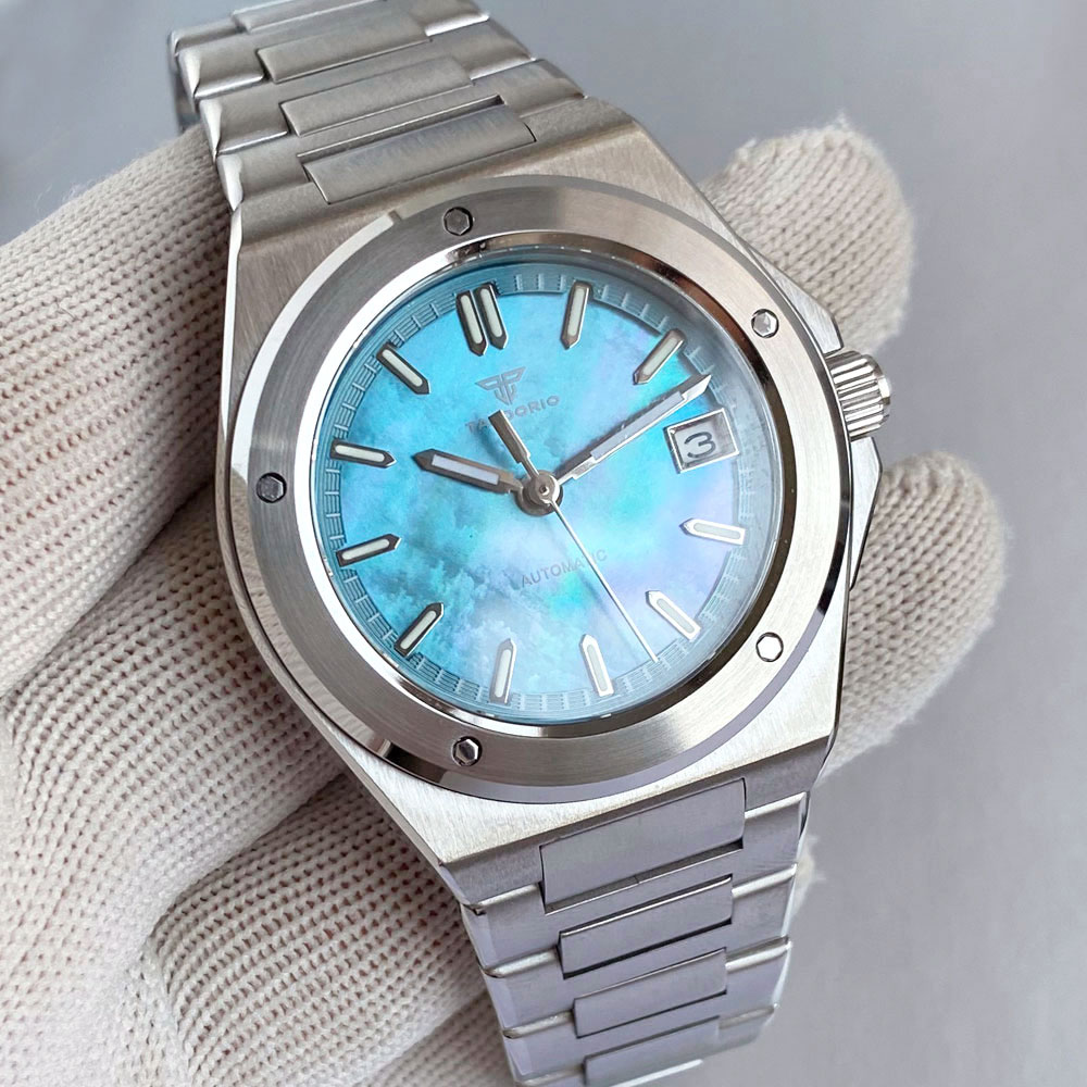 مخصص الضوء الأزرق أم اللؤلؤ 40 - مراجعة Mens Mechanical Watch وسعره
