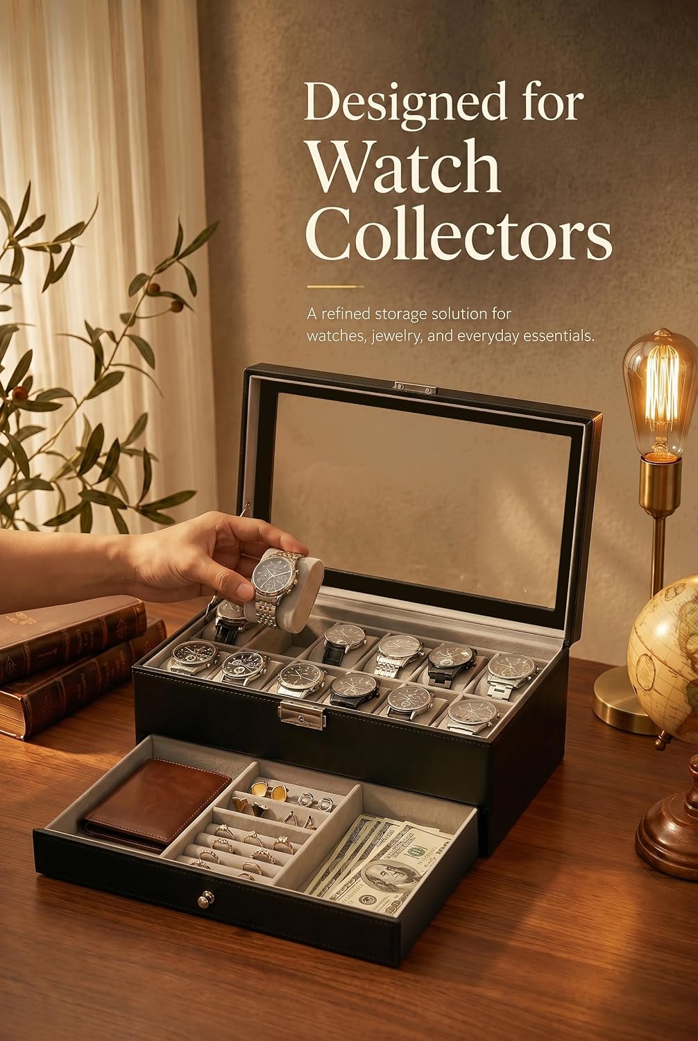 منظم صندوق ساعات للرجال، هدية  - مراجعة Jewelry Watch وسعره