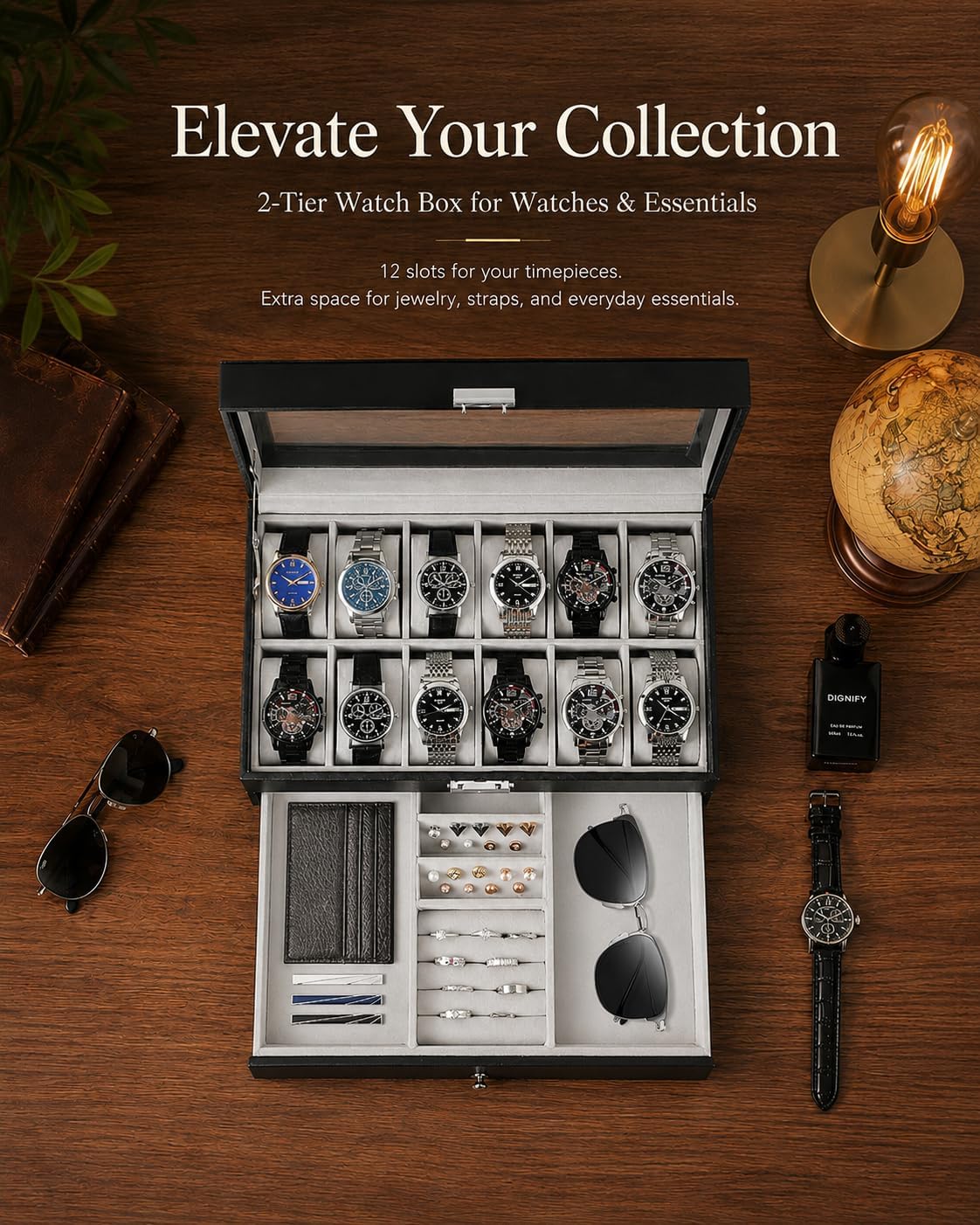 منظم صندوق ساعات للرجال، هدية  - مراجعة Jewelry Watch وسعره