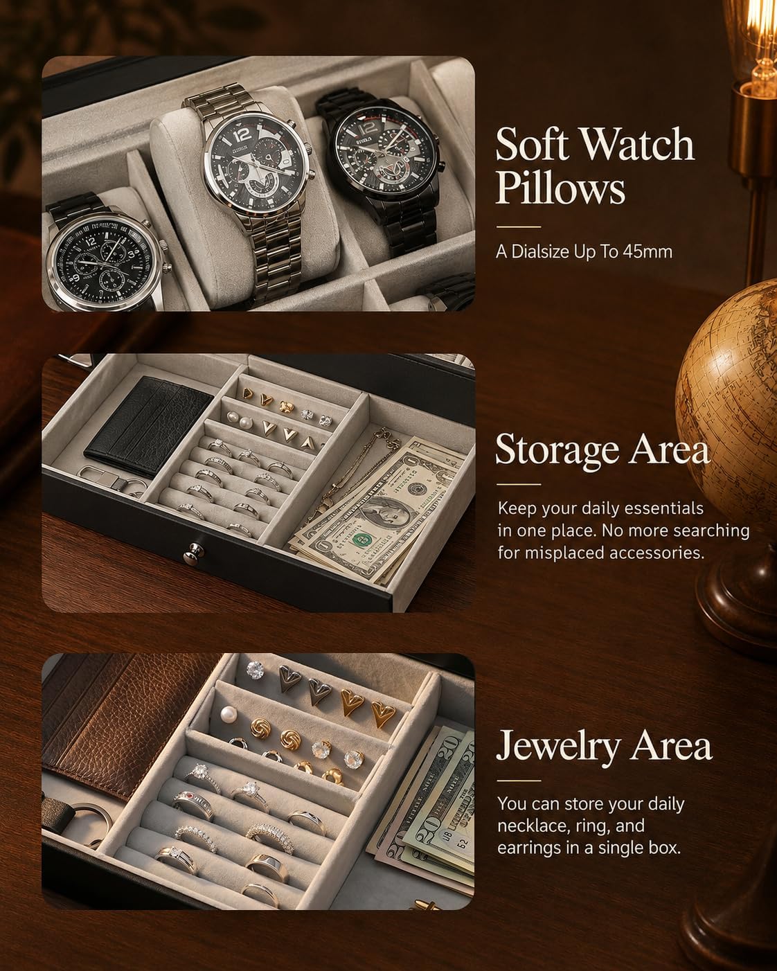 منظم صندوق ساعات للرجال، هدية  - مراجعة Jewelry Watch وسعره