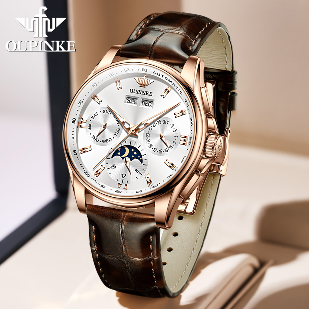 ساعات OUPINKE للرجال كاجوال بح - مراجعة Mens Mechanical Watch وسعره
