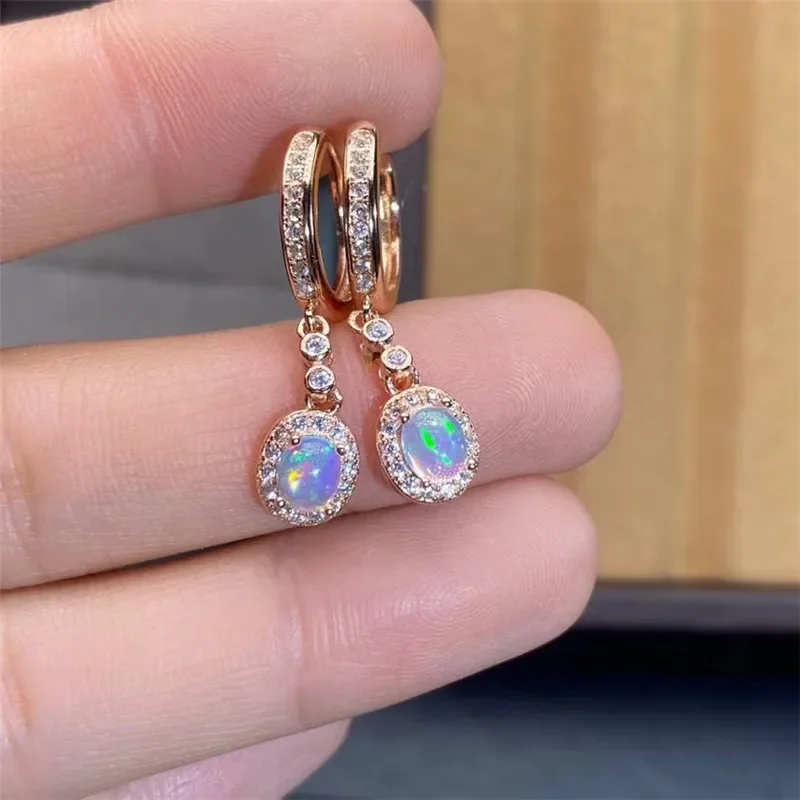 أقراط أوبال طبيعية جديدة 925 ف - مراجعة Opal Earrings Dangle وسعره