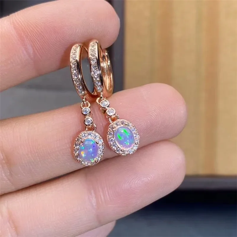 أقراط أوبال طبيعية جديدة 925 ف - مراجعة Opal Earrings Dangle وسعره