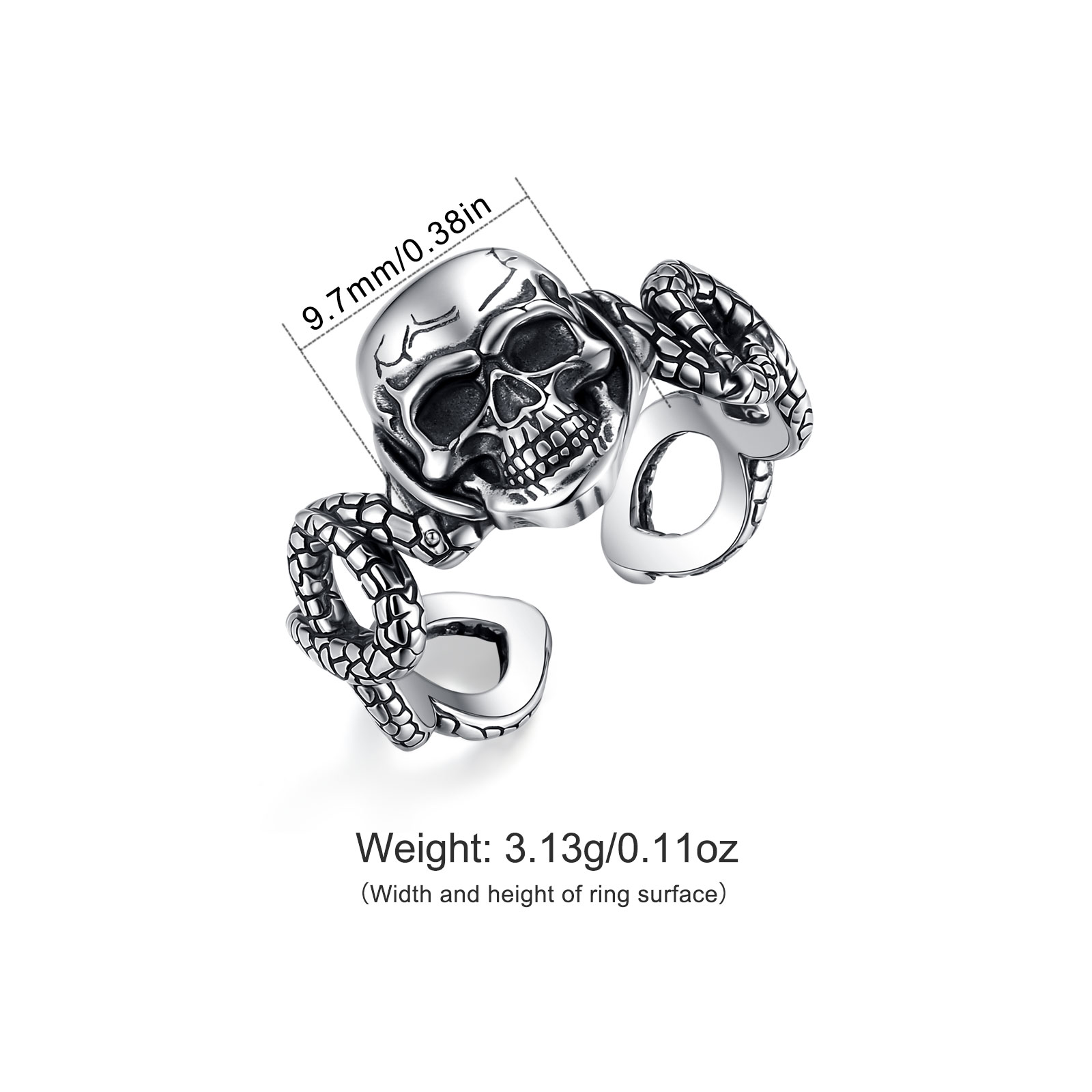AEONSLOVE خاتم جمجمة قابل للتع - مراجعة Gothic Skull Ring وسعره